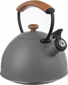 Orion Czajnik stalowy tradycyjny z gwizdkiem gaz indukcja szary WOODEN 2,9 l 2