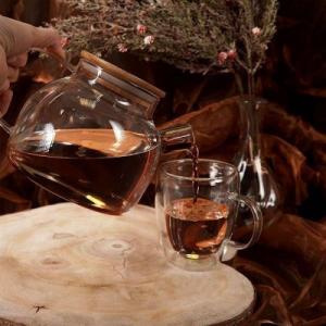 Excellent Houseware Dzbanek szklany z sitkiem do wody herbaty ziół napojów gorących z uchwytem pokrywką 1 l 2