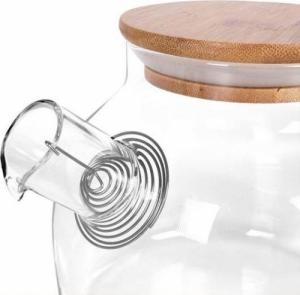 Excellent Houseware Dzbanek szklany z sitkiem do wody herbaty ziół napojów gorących z uchwytem pokrywką 1 l 5
