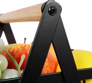 Vilde Koszyk na owoce i warzywa kosz metalowy 2-poziomowy czarny loft 27x17,5x29 cm 7