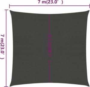vidaXL vidaXL Żagiel przeciwsłoneczny, 160 g/m, antracytowy, 7x7 m, HDPE 6