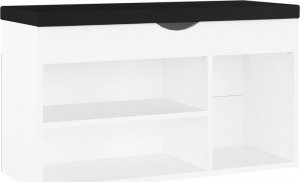 vidaXL vidaXL Ławka na buty z poduszką, biała, 80x30x47 cm, płyta wiórowa 2