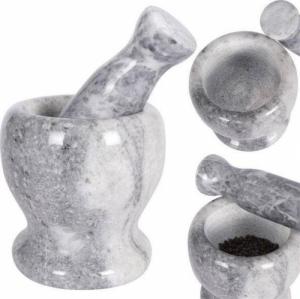 Vilde Moździerz granitowy kamienny z tłuczkiem do ucierania przypraw ziół orzechów ciężki 11 cm 1
