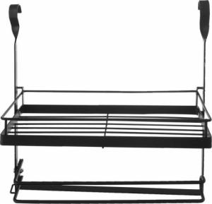 Orion Wieszak na ręcznik papierowy metalowy czarny uchwyt kuchenny reling półka na przyprawy 2