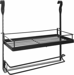 Orion Wieszak na ręcznik papierowy metalowy czarny uchwyt kuchenny reling półka na przyprawy 4