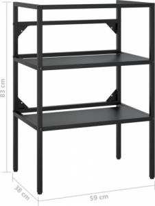 vidaXL Stelaż pod umywalkę, czarny, 59x38x83 cm, żelazny 7