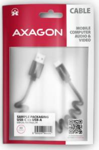 Kabel USB Axagon USB-A - USB-C 0.6 m Czarny (BUCM-AM10TB) 1