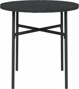 vidaXL Stolik herbaciany, czarny, 45 cm, polirattan 3