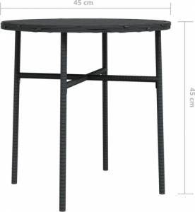 vidaXL Stolik herbaciany, czarny, 45 cm, polirattan 6