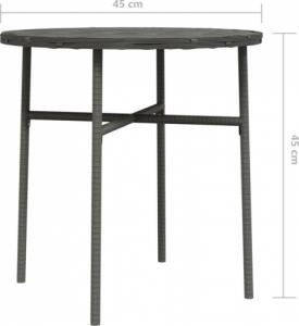 vidaXL Stolik herbaciany, szary, 45 cm, polirattan 6