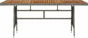 vidaXL Stół ogrodowy, szary, 160x70x72 cm, rattan PE i drewno akacjowe 2