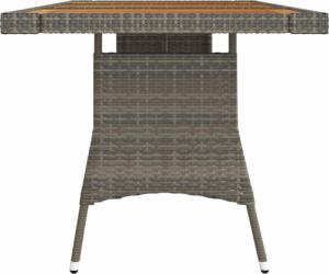 vidaXL Stół ogrodowy, szary, 160x70x72 cm, rattan PE i drewno akacjowe 3