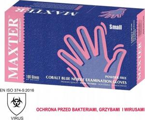 Maxter Rękawice Nitrylowe Cobalt Blue r. S 100 szt. 3