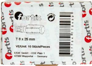 Fortis Zestaw bitow DIN3126C6,3 10xT8x25mm FORTIS 1