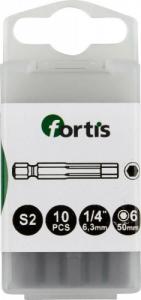 Fortis Bit 1/4" DIN3126 E6,3 Hex 6x50mm 10szt.FORTIS 1