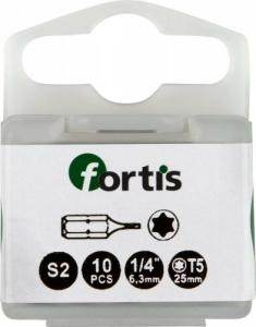 Fortis Zestaw bitow DIN3126C6,3 10xT5x25mm FORTIS 1