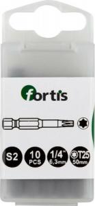 Fortis Zestaw bitow DIN3126E6,3 10xT25x50mm FORTIS 1