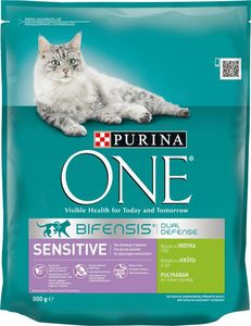 Purina One sensitive Karma dla kotów bogata w indyka i ryż 800g 1