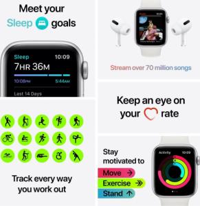 Smartwatch Apple Watch SE GPS + Cellular 40mm Gray Alu Black Sport Czarny  (MYEK2WB/A) 7