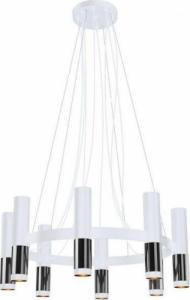 Lampa wisząca Amplex Wisząca lampa okrągła KAVOS salonowy żyrandol sople białe chrom 1