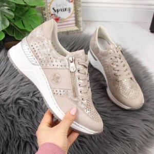 Rieker Sneakersy na koturnie Rieker W N4327-80 beżowe, Rozmiar: 40 1