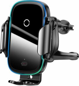 Baseus BASEUS Samochodowy uchwyt Baseus Light Electric Holder z ładowarką indukcyjną Qi (czarny) 4