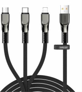 Kabel USB Joyroom USB-A - USB-C, microUSB, Lightning 1.3 m Czarny (6941237147783) 1