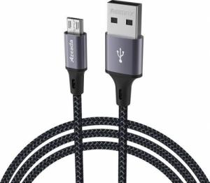 Kabel USB Proda USB-A - microUSB 1 m Szary (6971278723073) 1