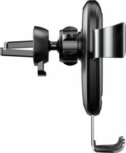 Baseus Baseus Metal Gravity Wireless Charger metalowy uchwyt samochodowy na kratkę wentylacyjną bezprzewodowa ładowarka Qi czarny (WXYL 3
