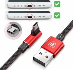 Kabel USB Baseus Baseus MVP Elbow Type dwustronny kątowy kabel przewód z bocznym wtykiem micro USB 2m 1.5A czarny (CAMMVP-B01) 3