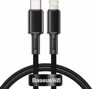 Kabel USB Baseus BASEUS Kabel USB-C do Lightning Baseus High Density Braided, 20W, 5A, PD, 2m (czarny) 1