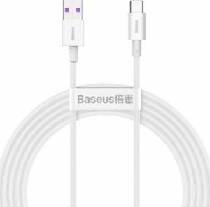 Kabel USB Baseus USB-A - USB-C 2 m Biały (6953156205529) 1