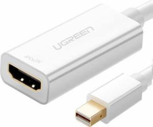 Adapter AV Ugreen Ugreen kabel adapter przejściówka FHD (1080p) HDMI (żeński) - Mini DisplayPort (męski - Thunderbolt 2.0) biały (MD112 10460) 1