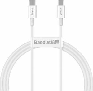 Kabel USB Baseus USB-C - USB-C 1 m Biały (6953156208452) 1