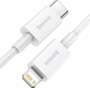 Kabel USB Baseus USB-C - Lightning 1 m Biały (6953156205314) 2