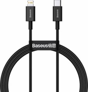 Kabel USB Baseus USB-C - Lightning 1 m Czarny (6953156205307) 1