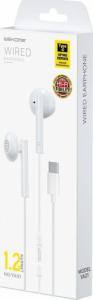 Słuchawki WK Design WK Design przewodowe słuchawki douszne USB Typ C biały (YA01 TypeC white) 2