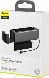 Baseus Baseus samochodowy organizer uchwyt na kubek HUB 2x USB do ładowania czarny (CRCWH-A01) 3