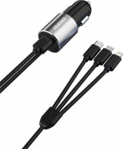 Kabel USB Dudao USB-A - USB-C, microUSB, Lightning Czarny (6973687241087) 1