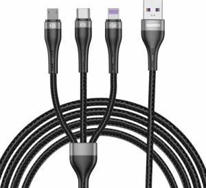 Kabel USB Proda USB-A - USB-C, microUSB, Lightning 1.2 m Czarny (6971278728948) 1