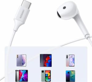 Słuchawki Ugreen Ugreen douszne słuchawki USB Typ C z pilotem i mikrofonem biały (EP101 60700) 2
