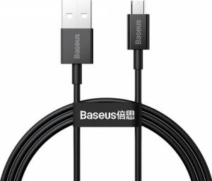 Kabel USB Baseus USB-A - microUSB 1 m Czarny (6953156208476) 1