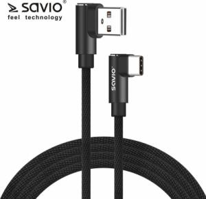 Kabel USB Savio USB-A - USB-C 1 m Czarny (1_815991) 1
