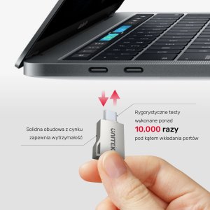 Adapter USB Unitek A1025GNI USB-A - USB-C Srebrny  (A1025GNI) 8