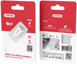 Adapter USB Unitek A1025GNI USB-A - USB-C Srebrny  (A1025GNI) 10