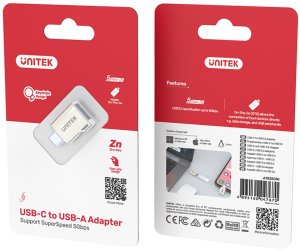 Adapter USB Unitek A1025GNI USB-A - USB-C Srebrny  (A1025GNI) 9