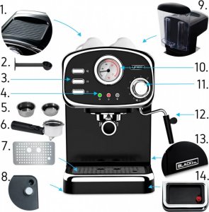 Ekspres ciśnieniowy Yoer Breve EM01BK 3