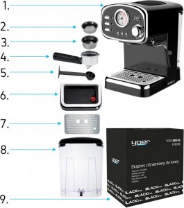 Ekspres ciśnieniowy Yoer Breve EM01BK 11