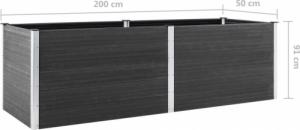 vidaXL vidaXL Podwyższona donica ogrodowa, 200x50x91 cm, WPC, szara 5