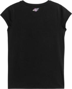 4f Koszulka dla dziewczynki 4F głęboka czerń HJL22 JTSD010 20S : Rozmiar - 122cm 1
